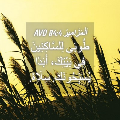 Picture 04 - اَلْمَزَامِيرُ 84:4 AVD - طُوبَى لِلسَّاكِنِينَ فِي - Bible Verse Picture