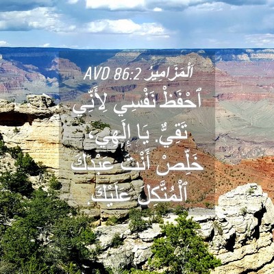 Picture 04 - اَلْمَزَامِيرُ 86:2 AVD - ٱحْفَظْ نَفْسِي لِأَنِّي - Bible Verse Picture
