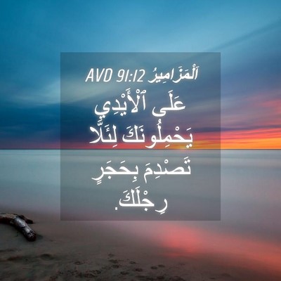 Picture 04 - اَلْمَزَامِيرُ 91:12 AVD - عَلَى ٱلْأَيْدِي - Bible Verse Picture