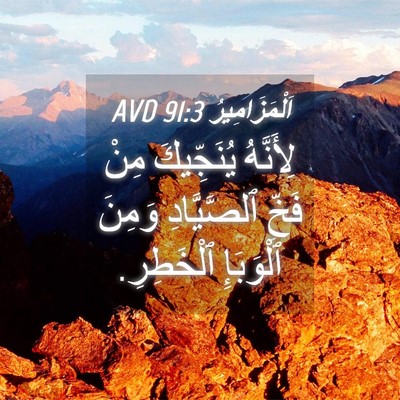 Picture 04 - اَلْمَزَامِيرُ 91:3 AVD - لِأَنَّهُ يُنَجِّيكَ مِنْ - Bible Verse Picture