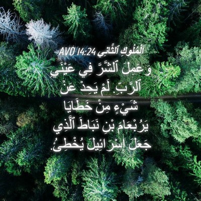 Picture 04 - اَلْمُلُوكِ ٱلثَّانِي 14:24 AVD - وَعَمِلَ ٱلشَّرَّ فِي - Bible Verse Picture