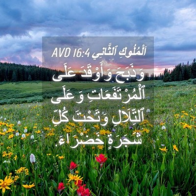 Picture 04 - اَلْمُلُوكِ ٱلثَّانِي 16:4 AVD - وَذَبَحَ وَأَوْقَدَ عَلَى - Bible Verse Picture