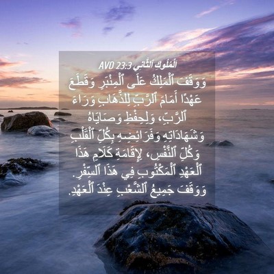 Picture 04 - اَلْمُلُوكِ ٱلثَّانِي 23:3 AVD - وَوَقَفَ ٱلْمَلِكُ عَلَى - Bible Verse Picture