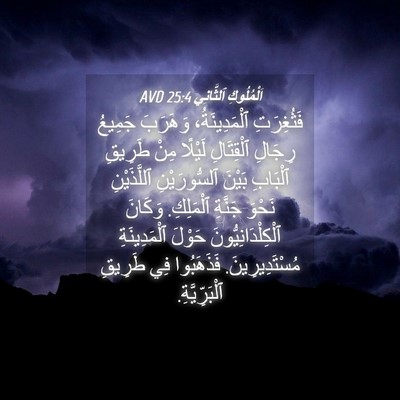 Picture 04 - اَلْمُلُوكِ ٱلثَّانِي 25:4 AVD - فَثُغِرَتِ ٱلْمَدِينَةُ، - Bible Verse Picture