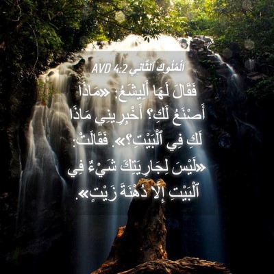 Picture 04 - اَلْمُلُوكِ ٱلثَّانِي 4:2 AVD - فَقَالَ لَهَا أَلِيشَعُ: - Bible Verse Picture