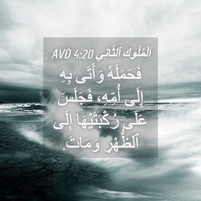 Picture 04 - اَلْمُلُوكِ ٱلثَّانِي 4:20 AVD - فَحَمَلَهُ وَأَتَى بِهِ - Bible Verse Picture