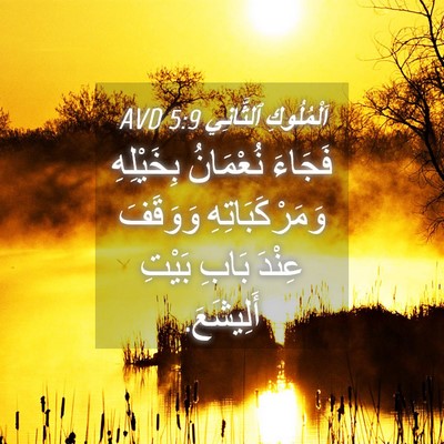 Picture 04 - اَلْمُلُوكِ ٱلثَّانِي 5:9 AVD - فَجَاءَ نُعْمَانُ - Bible Verse Picture