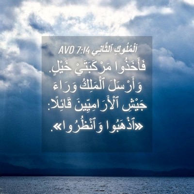 Picture 04 - اَلْمُلُوكِ ٱلثَّانِي 7:14 AVD - فَأَخَذُوا مَرْكَبَتَيْ - Bible Verse Picture