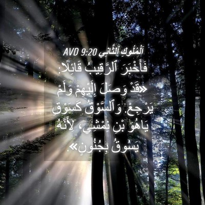Picture 04 - اَلْمُلُوكِ ٱلثَّانِي 9:20 AVD - فَأَخْبَرَ ٱلرَّقِيبُ - Bible Verse Picture