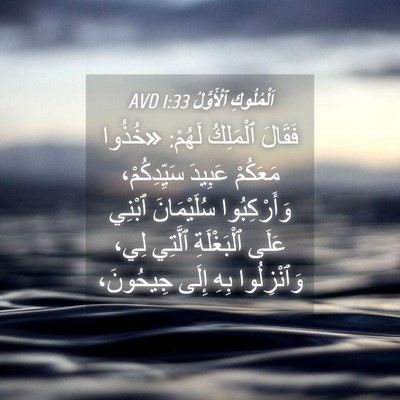 Picture 04 - اَلْمُلُوكِ ٱلْأَوَّلُ 1:33 AVD - فَقَالَ ٱلْمَلِكُ لَهُمْ: - Bible Verse Picture