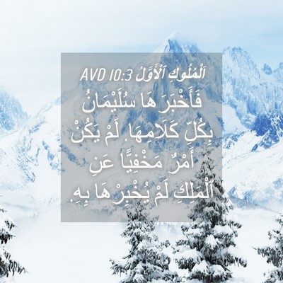 Picture 04 - اَلْمُلُوكِ ٱلْأَوَّلُ 10:3 AVD - فَأَخْبَرَهَا سُلَيْمَانُ - Bible Verse Picture