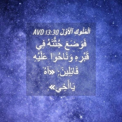 Picture 04 - اَلْمُلُوكِ ٱلْأَوَّلُ 13:30 AVD - فَوَضَعَ جُثَّتَهُ فِي - Bible Verse Picture