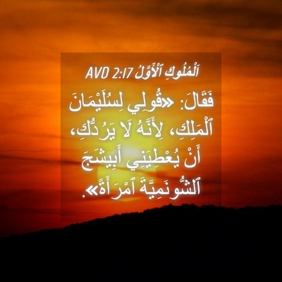 Picture 04 - اَلْمُلُوكِ ٱلْأَوَّلُ 2:17 AVD - فَقَالَ: «قُولِي - Bible Verse Picture