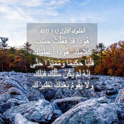 Picture 04 - اَلْمُلُوكِ ٱلْأَوَّلُ 3:12 AVD - هُوَذَا قَدْ فَعَلْتُ - Bible Verse Picture
