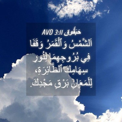 Picture 04 - حَبَقُّوق 3:11 AVD - اَلشَّمْسُ وَٱلْقَمَرُ - Bible Verse Picture