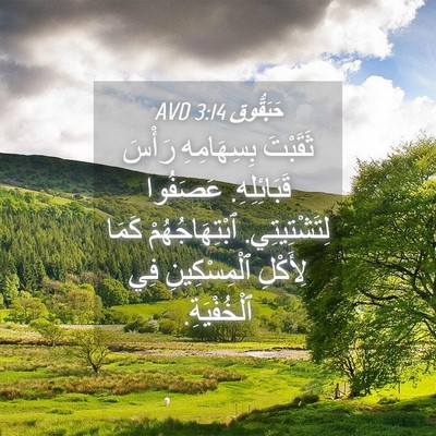 Picture 04 - حَبَقُّوق 3:14 AVD - ثَقَبْتَ بِسِهَامِهِ - Bible Verse Picture