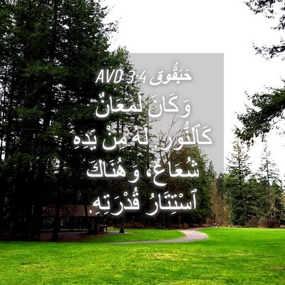 Picture 04 - حَبَقُّوق 3:4 AVD - وَكَانَ لَمَعَانٌ - Bible Verse Picture