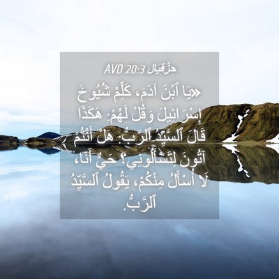 Picture 04 - حِزْقِيَال 20:3 AVD - «يَا ٱبْنَ آدَمَ، كَلِّمْ - Bible Verse Picture