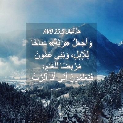 Picture 04 - حِزْقِيَال 25:5 AVD - وَأَجْعَلُ «رَبَّةَ» - Bible Verse Picture