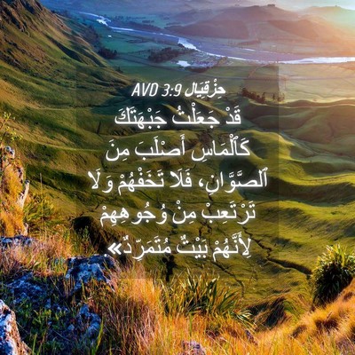 Picture 04 - حِزْقِيَال 3:9 AVD - قَدْ جَعَلْتُ جَبْهَتَكَ - Bible Verse Picture