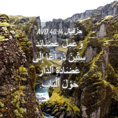 Picture 04 - حِزْقِيَال 40:14 AVD - وَعَمِلَ عَضَائِدَ - Bible Verse Picture
