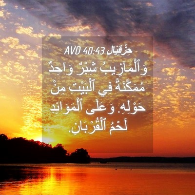 Picture 04 - حِزْقِيَال 40:43 AVD - وَٱلْمَآزِيبُ شِبْرٌ - Bible Verse Picture