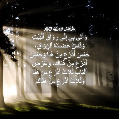 Picture 04 - حِزْقِيَال 40:48 AVD - وَأَتَى بِي إِلَى رِوَاقِ - Bible Verse Picture