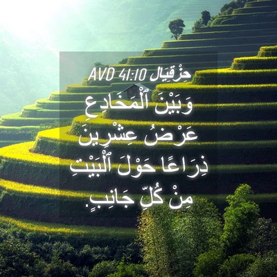 Picture 04 - حِزْقِيَال 41:10 AVD - وَبَيْنَ ٱلْمَخَادِعِ - Bible Verse Picture