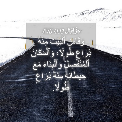 Picture 04 - حِزْقِيَال 41:13 AVD - وَقَاسَ ٱلْبَيْتَ مِئَةَ - Bible Verse Picture