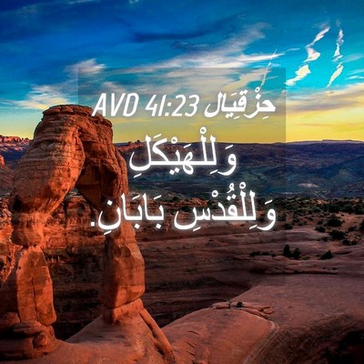 Picture 04 - حِزْقِيَال 41:23 AVD - وَلِلْهَيْكَلِ - Bible Verse Picture