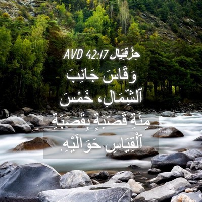 Picture 04 - حِزْقِيَال 42:17 AVD - وَقَاسَ جَانِبَ - Bible Verse Picture