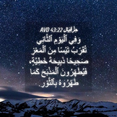 Picture 04 - حِزْقِيَال 43:22 AVD - وَفِي ٱلْيَوْمِ ٱلثَّانِي - Bible Verse Picture