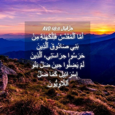 Picture 04 - حِزْقِيَال 48:11 AVD - أَمَّا ٱلْمُقَدَّسُ - Bible Verse Picture