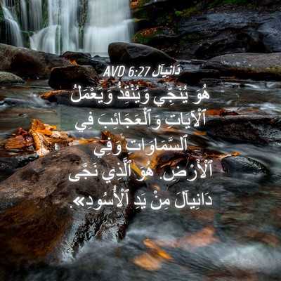 Picture 04 - دَانِيآل 6:27 AVD - هُوَ يُنَجِّي وَيُنْقِذُ - Bible Verse Picture