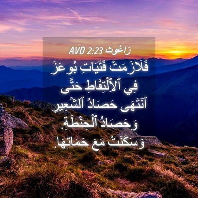 Picture 04 - رَاعُوث 2:23 AVD - فَلَازَمَتْ فَتَيَاتِ - Bible Verse Picture