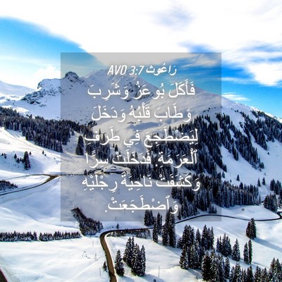 Picture 04 - رَاعُوث 3:7 AVD - فَأَكَلَ بُوعَزُ وَشَرِبَ - Bible Verse Picture