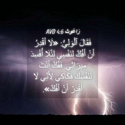 Picture 04 - رَاعُوث 4:6 AVD - فَقَالَ ٱلْوَلِيُّ: «لَا - Bible Verse Picture