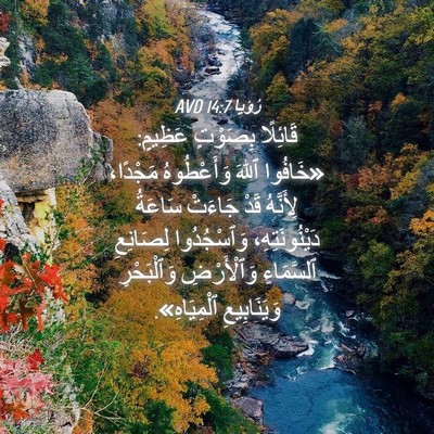 Picture 04 - رُؤيا 14:7 AVD - قَائِلًا بِصَوْتٍ عَظِيمٍ: - Bible Verse Picture