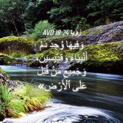 Picture 04 - رُؤيا 18:24 AVD - وَفِيهَا وُجِدَ دَمُ - Bible Verse Picture