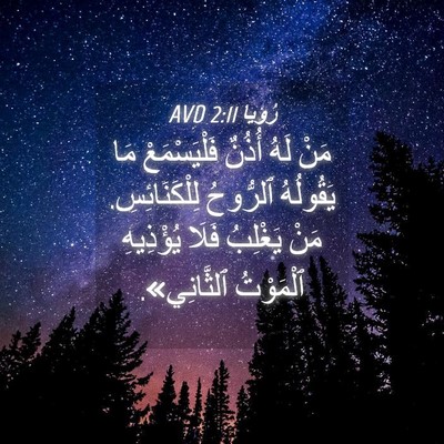 Picture 04 - رُؤيا 2:11 AVD - مَنْ لَهُ أُذُنٌ - Bible Verse Picture