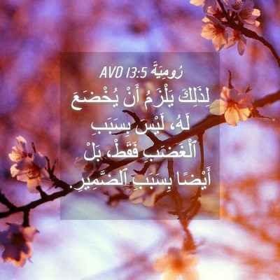 Picture 04 - رُومِيَةَ 13:5 AVD - لِذَلِكَ يَلْزَمُ أَنْ - Bible Verse Picture
