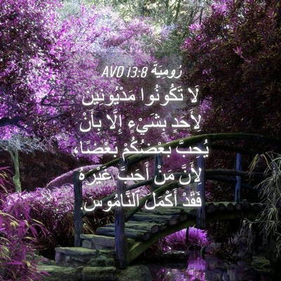 Picture 04 - رُومِيَةَ 13:8 AVD - لَا تَكُونُوا - Bible Verse Picture