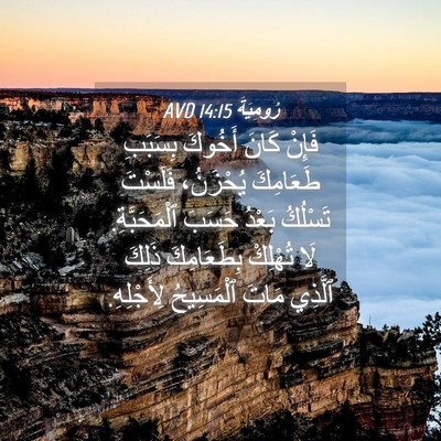 Picture 04 - رُومِيَةَ 14:15 AVD - فَإِنْ كَانَ أَخُوكَ - Bible Verse Picture