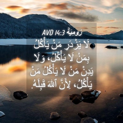 Picture 04 - رُومِيَةَ 14:3 AVD - لَا يَزْدَرِ مَنْ يَأْكُلُ - Bible Verse Picture