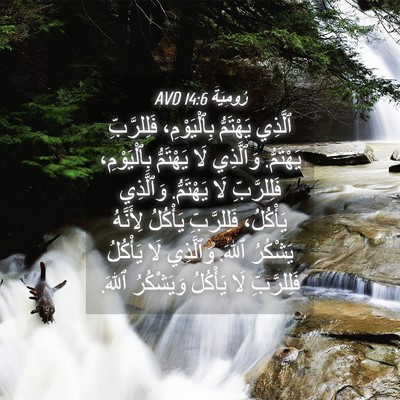 Picture 04 - رُومِيَةَ 14:6 AVD - ٱلَّذِي يَهْتَمُّ - Bible Verse Picture