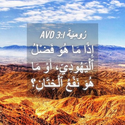 Picture 04 - رُومِيَةَ 3:1 AVD - إِذًا مَا هُوَ فَضْلُ - Bible Verse Picture