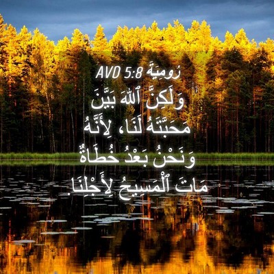 Picture 04 - رُومِيَةَ 5:8 AVD - وَلَكِنَّ ٱللهَ بَيَّنَ - Bible Verse Picture
