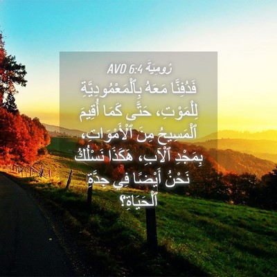 Picture 04 - رُومِيَةَ 6:4 AVD - فَدُفِنَّا مَعَهُ - Bible Verse Picture