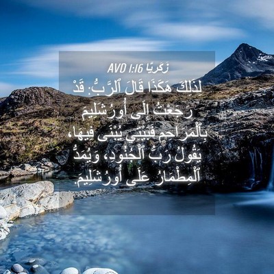 Picture 04 - زَكَريَّا 1:16 AVD - لِذَلِكَ هَكَذَا قَالَ - Bible Verse Picture