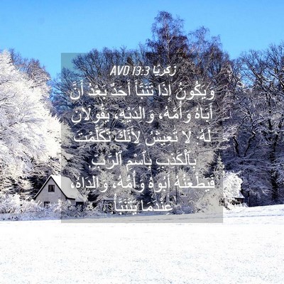 Picture 04 - زَكَريَّا 13:3 AVD - وَيَكُونُ إِذَا تَنَبَّأَ - Bible Verse Picture